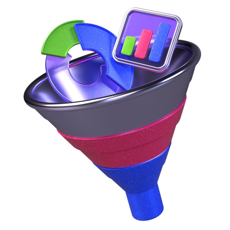 data passing through the funnel